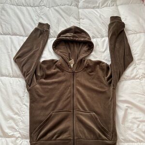 Brown Zip-Up Hoodie